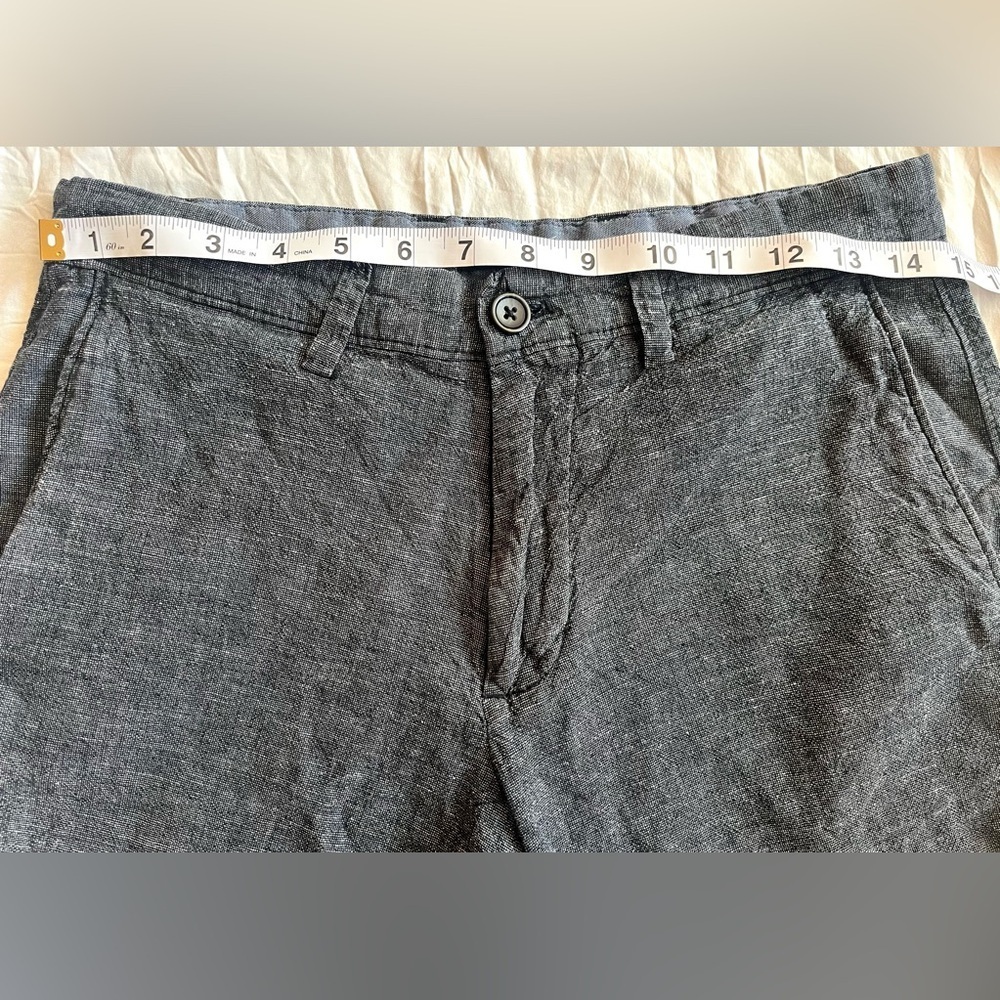 Banana Republic Men’s Unisex Gray Blue Linen Blend Shorts w Pockets Size 29 - Picture 3 of 12